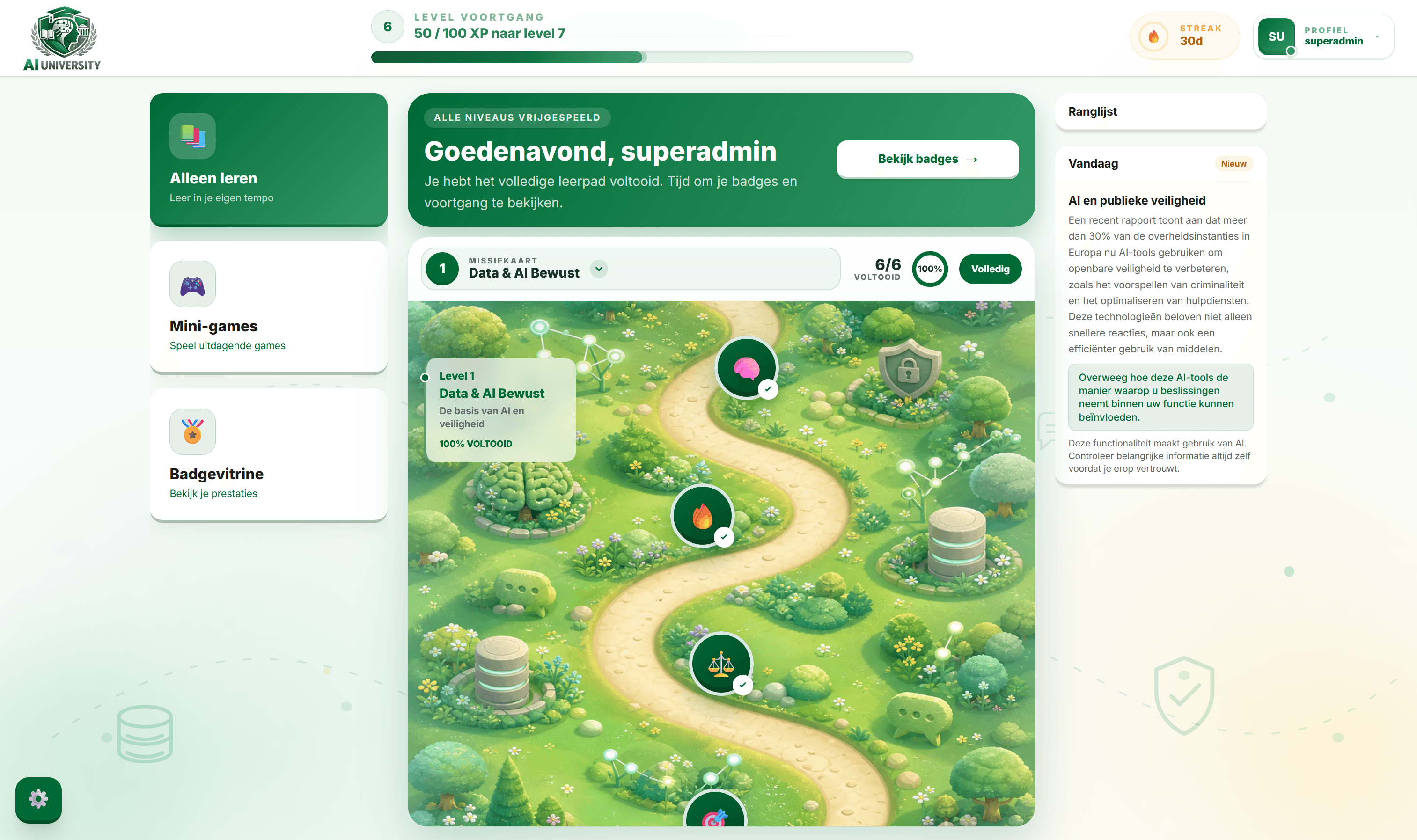 Voorbeeld van AI University